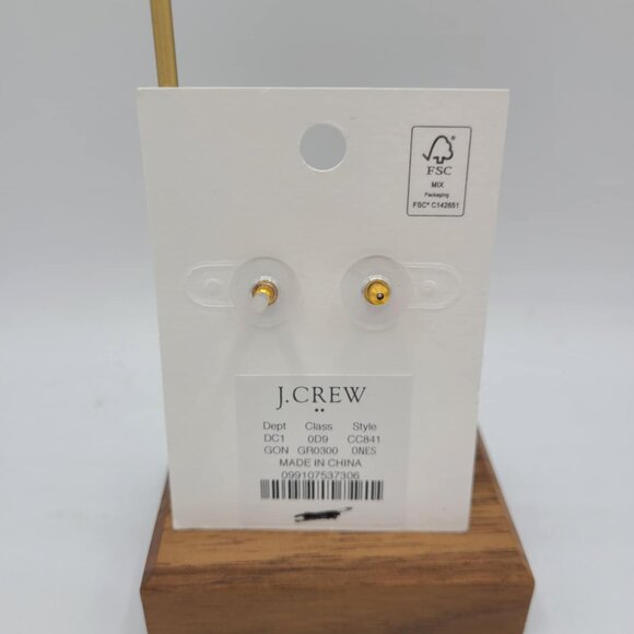 J Crew Factory Green Clear Drop Earrings NWT! NEW! - Picture 4 of 4